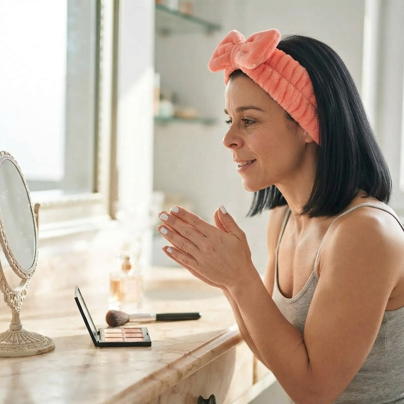 Soft Coral Fleece Makeup Headband